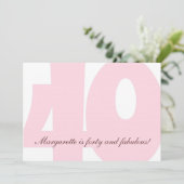 Invitation à la fête d'anniversaire de 40 ans (Debout devant)