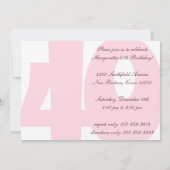 Invitation à la fête d'anniversaire de 40 ans (Dos)