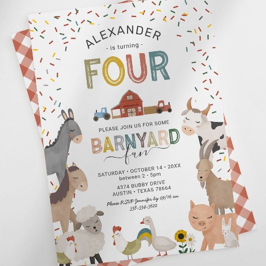Invitation à la fête d'anniversaire de 4 ans de la