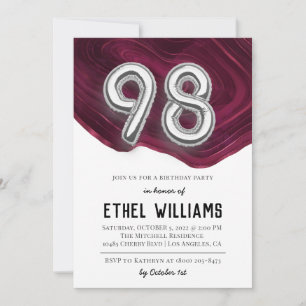 Invitation à la fête d'anniversaire de 98 ans