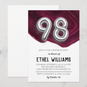 Invitation à la fête d'anniversaire de 98 ans (Devant / Derrière)