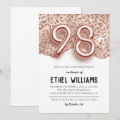 Invitation à la fête d'anniversaire de 98 ans (Devant / Derrière)