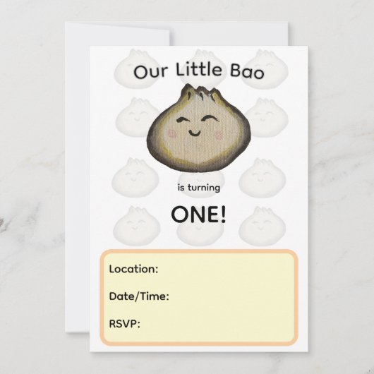 Invitation à la fête d'anniversaire de Bao Dumplin (Devant)