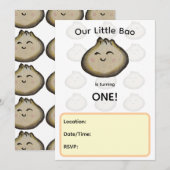 Invitation à la fête d'anniversaire de Bao Dumplin (Devant / Derrière)