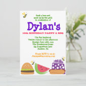 Invitation à la fête d'anniversaire de Bar-B-Que B (Debout devant)