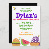 Invitation à la fête d'anniversaire de Bar-B-Que B (Devant / Derrière)