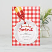 Invitation à la fête d'anniversaire de barbecue (Debout devant)