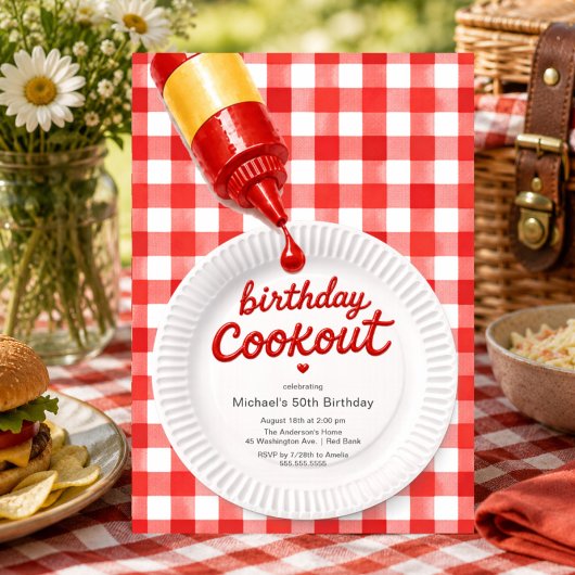 Invitation à la fête d'anniversaire de barbecue