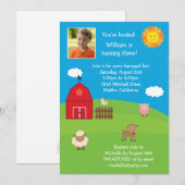 Invitation à la fête d'anniversaire de Barnyard (Devant / Derrière)