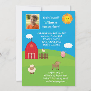 Invitation à la fête d'anniversaire de Barnyard