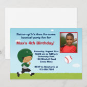 Invitation à la fête d'anniversaire de baseball (Devant / Derrière)