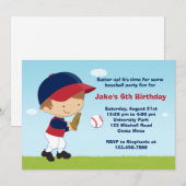 Invitation à la fête d'anniversaire de baseball (Devant / Derrière)