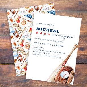 Invitation à la fête d'anniversaire de baseball ét