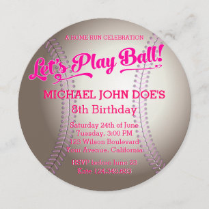 Invitation à la fête d'anniversaire de baseball ro