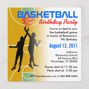 Invitation à la fête d'anniversaire de basket-ball