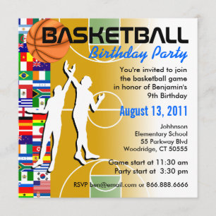 Invitation à la fête d'anniversaire de basket-ball