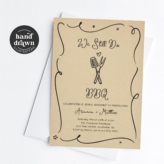 Invitation à la fête d'anniversaire de BBQ «Nous f