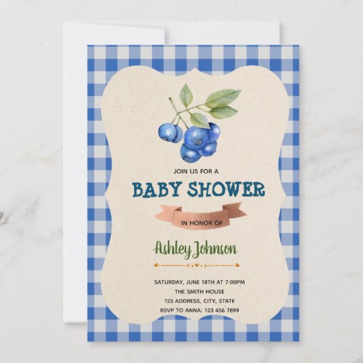 Invitation à la fête d'anniversaire de Blueberry (Devant)