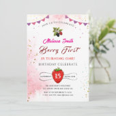 Invitation à la fête d'anniversaire de Blueberry (Debout devant)