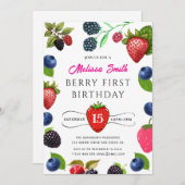 Invitation à la fête d'anniversaire de Blueberry (Devant / Derrière)