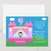 Invitation à la fête d'anniversaire de Bounce Hous (Devant / Derrière)