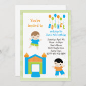 Invitation à la fête d'anniversaire de Bounce Hous (Devant / Derrière)