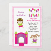 Invitation à la fête d'anniversaire de Bounce Hous (Devant / Derrière)