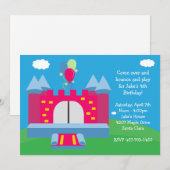 Invitation à la fête d'anniversaire de Bounce Hous (Devant / Derrière)