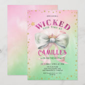 Invitation à la fête d'anniversaire de Bow Wicked (Devant / Derrière)