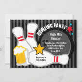 Invitation à la fête d'anniversaire de Bowling (Devant)