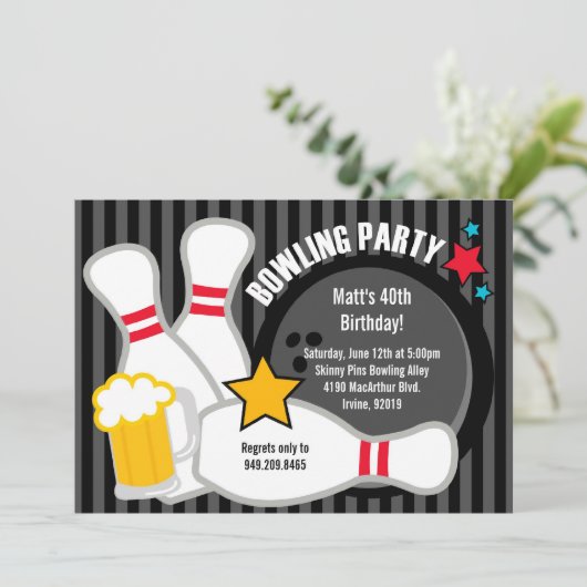 Invitation à la fête d'anniversaire de Bowling (Debout devant)