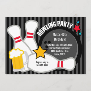 Invitation à la fête d'anniversaire de Bowling