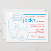 Invitation à la fête d'anniversaire de Bowling (Dos)