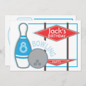 Invitation à la fête d'anniversaire de Bowling (Devant / Derrière)