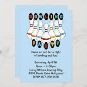 Invitation à la fête d'anniversaire de Bowling (Devant / Derrière)