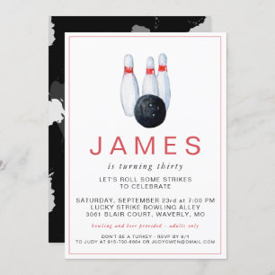 Invitation à la fête d'anniversaire de Bowling