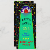 Invitation à la fête d'anniversaire de Bowling - I (Devant / Derrière)