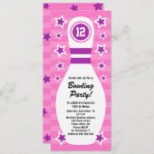 Invitation à la fête d'anniversaire de Bowling pin (Devant / Derrière)
