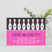 Invitation à la fête d'anniversaire de bowling pou (Debout devant)