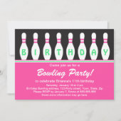 Invitation à la fête d'anniversaire de bowling pou (Devant)
