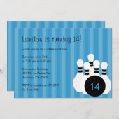 Invitation à la fête d'anniversaire de Bowling - r (Devant / Derrière)