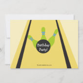 Invitation à la fête d'anniversaire de Bowling Ret (Dos)