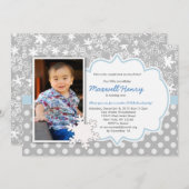 Invitation à la fête d'anniversaire de Boy Winter  (Devant / Derrière)