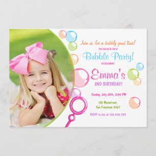 Invitation à la fête d'anniversaire de Bubble POP 