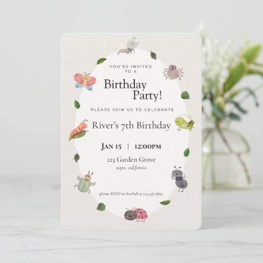 Invitation à la fête d'anniversaire de Bug (Debout devant)
