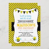 Invitation à la fête d'anniversaire de Bumble Bee (Devant / Derrière)