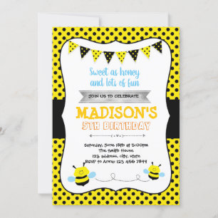 Invitation à la fête d'anniversaire de Bumble Bee