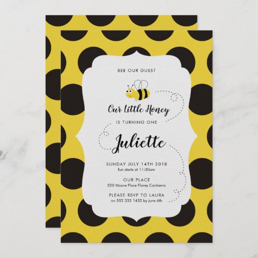 Invitation à la fête d'anniversaire de Bumblebee (Devant / Derrière)