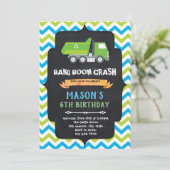 Invitation à la fête d'anniversaire de camion à or (Debout devant)