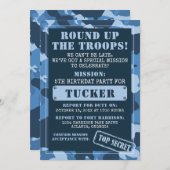 Invitation à la fête d'anniversaire de Camo, Armée (Devant / Derrière)